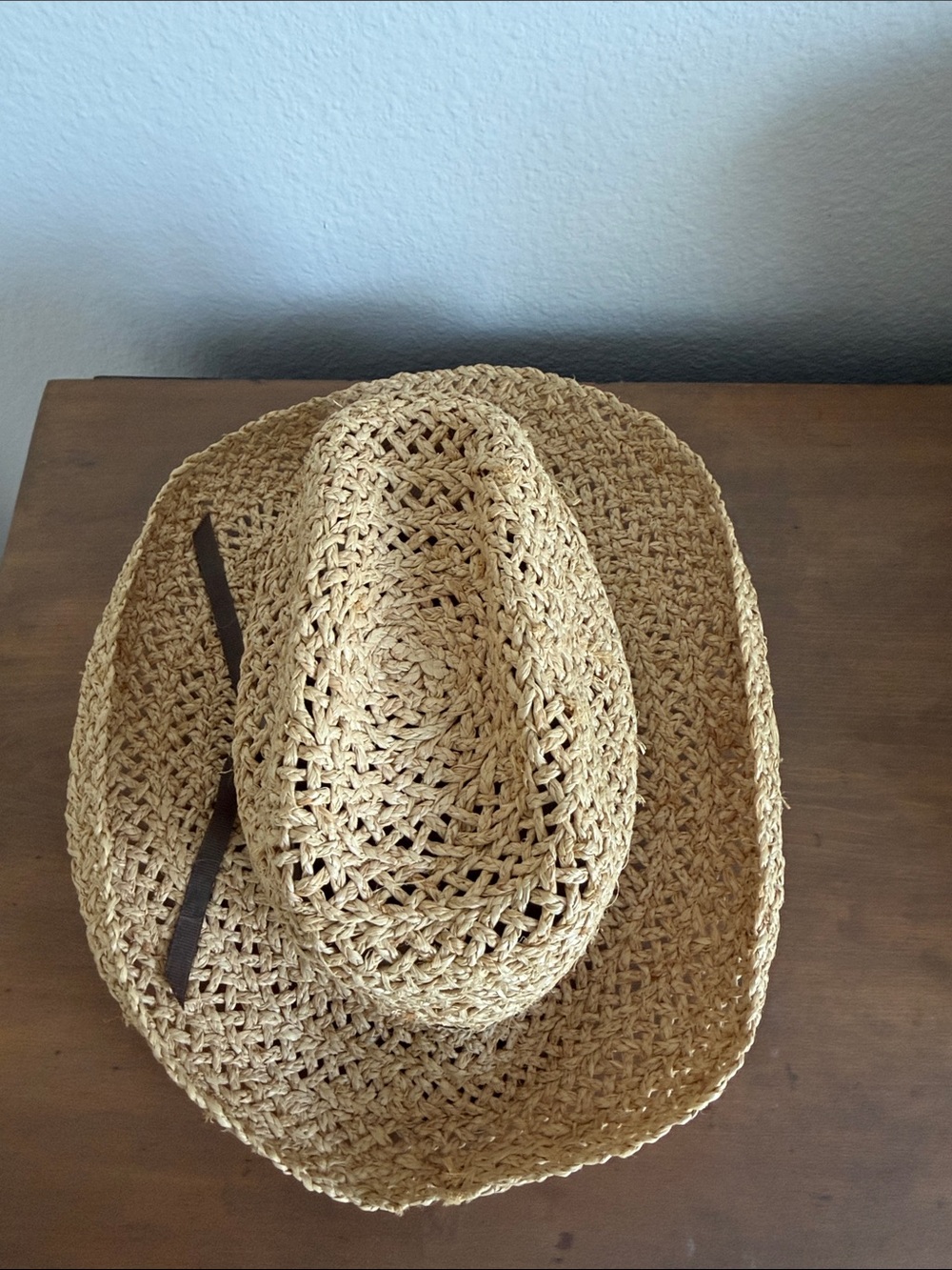 J Crew Natural Straw Cowboy Hat with Brown Band - Picture 5 of 6